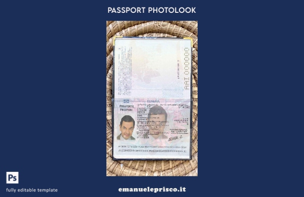 stile verificato Spagna fino al modello di aspetto della foto del passaporto